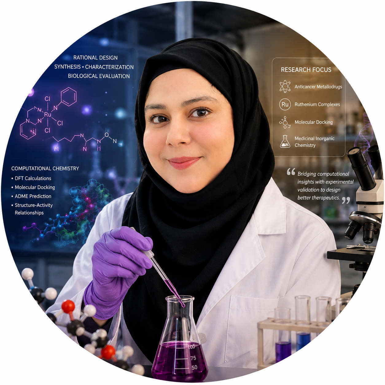 Portrait of Dr. Farha Arshi, chemist and researcher